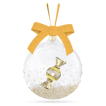 swarovski holiday cheers dulcis ball ornament  yellow