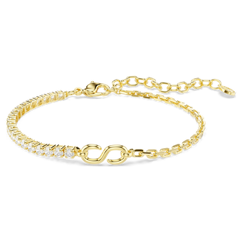 swarovski matrix bracelet  round cut  white  18k gold finish