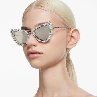swarovski sunglasses  statement  cat eye shape  sk7011el  white