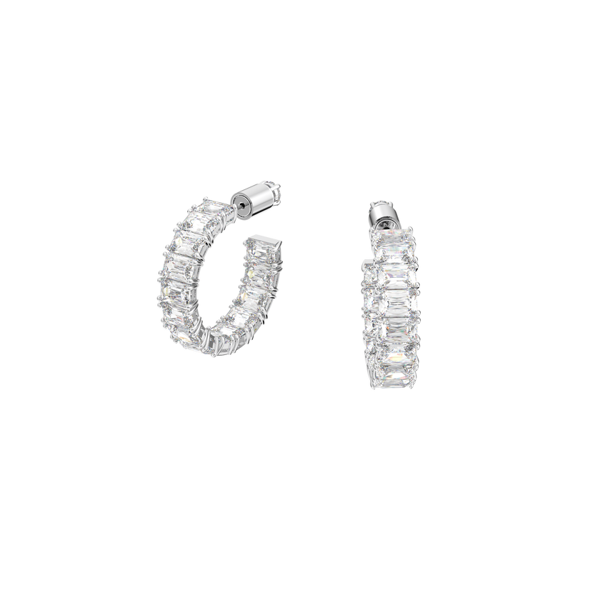 Buy Swarovski Millenia hoop earrings, Octagon cut Swarovski zirconia