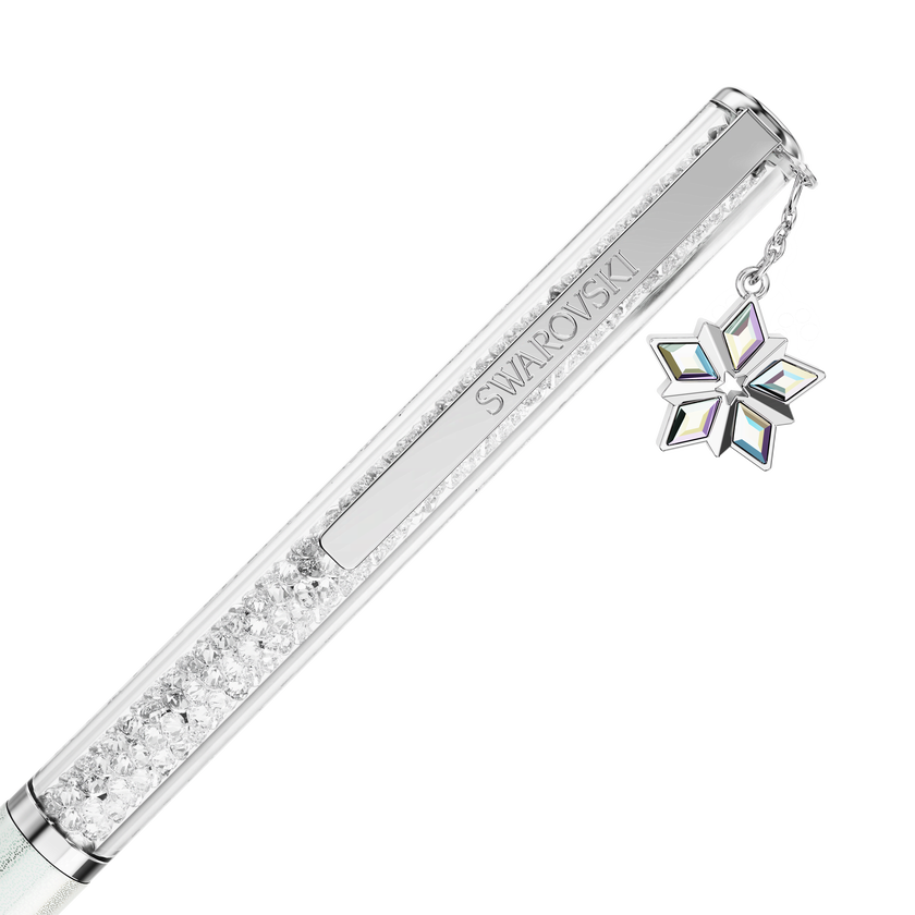 swarovski crystalline ballpoint pen  white lacquered  chrome plated