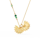 Swarovski Symbolic Palm Necklace, Green, Gold-tone plated