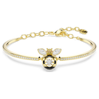 swarovski idyllia bracelet  mixed cuts  bee  multicolored  gold tone plated