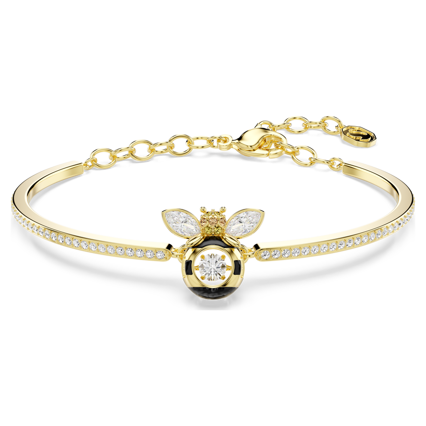 swarovski idyllia bracelet  mixed cuts  bee  multicolored  gold tone plated