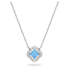 swarovski una necklace clover blue rhodium plated