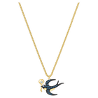 Tarot Magic Necklace, Blue, Gold-tone plated