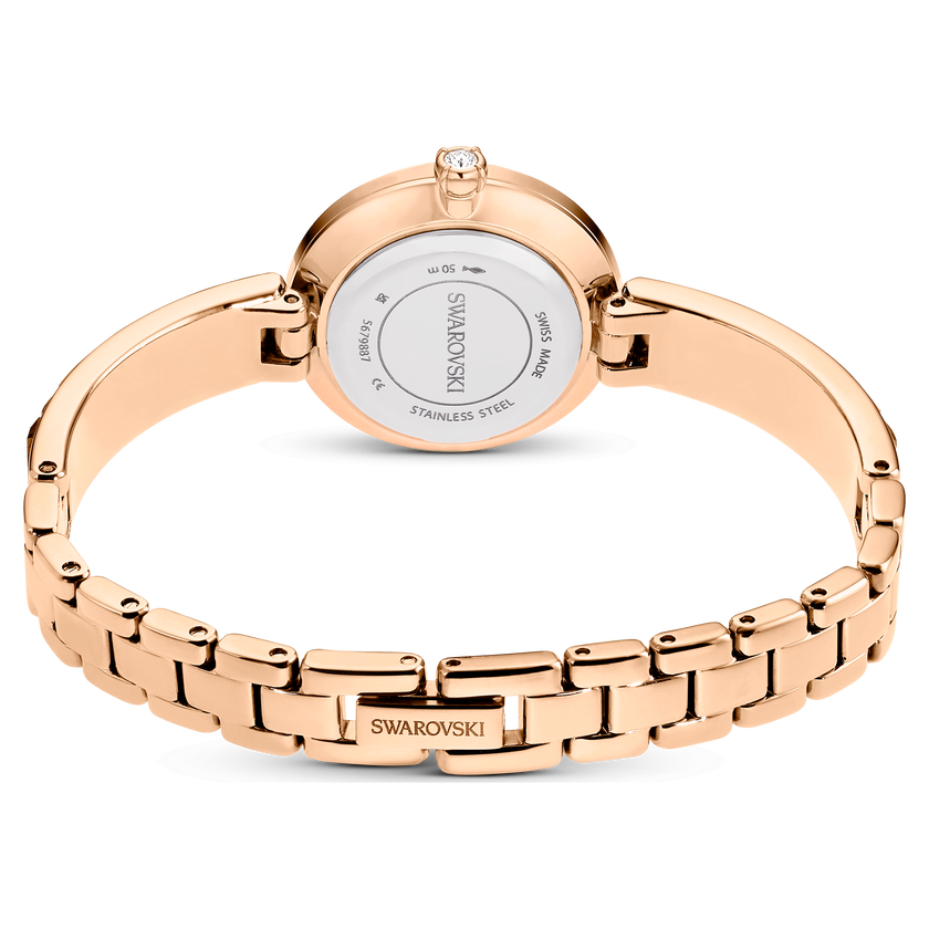 swarovski matrix bangle watch  swiss made  crystal bracelet  gray  rose gold tone finish