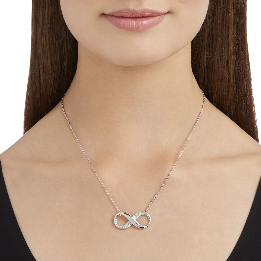 swarovski exist pendant  infinity  white  rhodium plated
