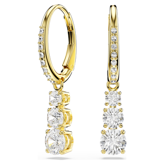 swarovski stilla attract hoop earrings round cut white gold tone plated