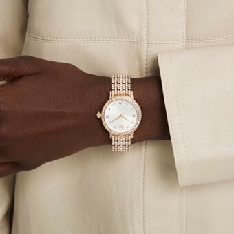 swarovski imber watch  swiss made  metal bracelet  rose gold tone  rose gold tone finish