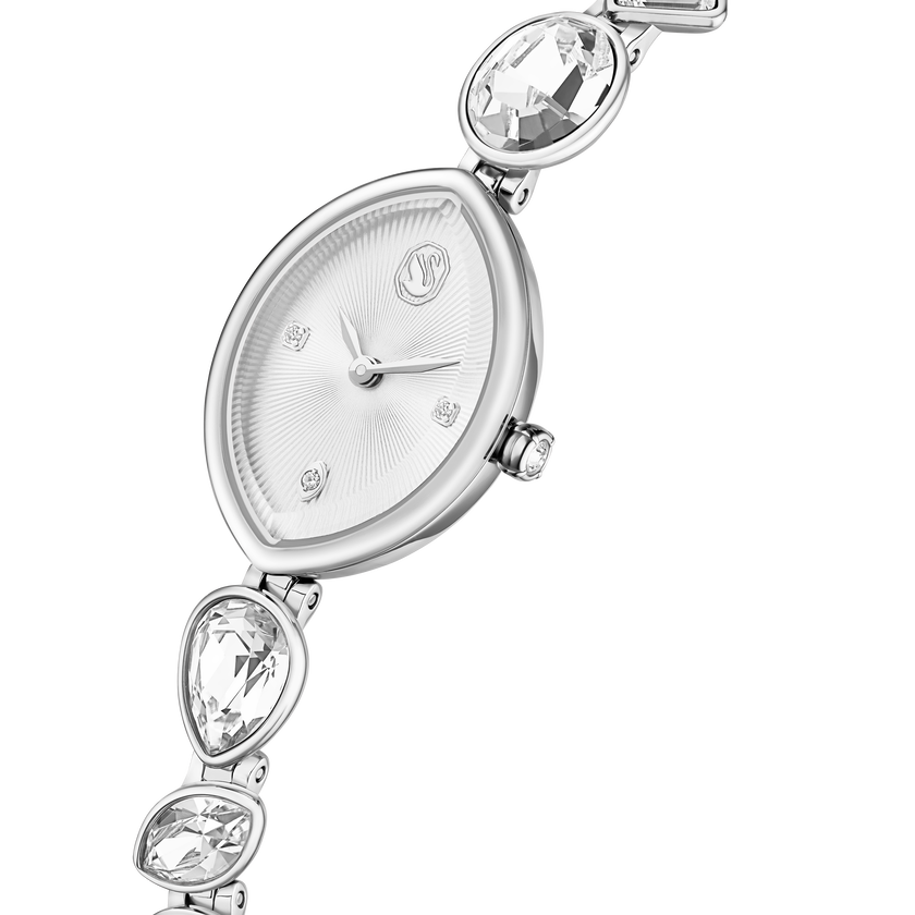 swarovski gema watch  crystal bracelet  silver tone  stainless steel