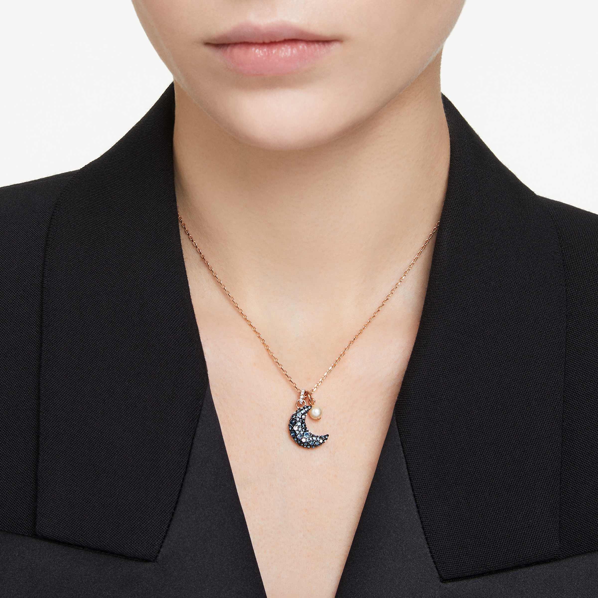 Buy Swarovski Sublima pendant Crystal pearl Moon Multicolored Rose gold tone plated