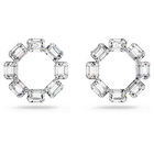 swarovski millenia hoop earrings octagon cut white rhodium plated