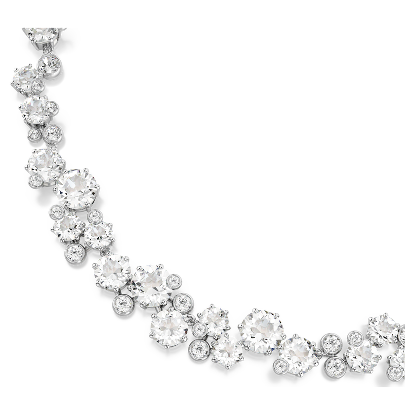 swarovski constella necklace  round cut  white  rhodium plated