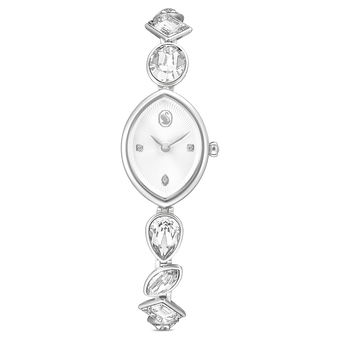 swarovski gema watch  crystal bracelet  silver tone  stainless steel
