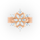 Magic Ring Set, White, Rose-gold tone plated