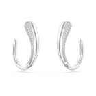swarovski classica hoop earrings  round cut  white  sterling silver