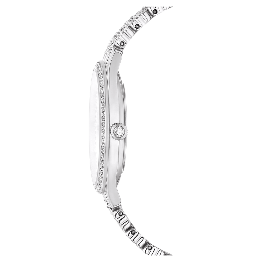 swarovski attract watch  swiss made  full pav    crystal bracelet  silver tone  stainless steel