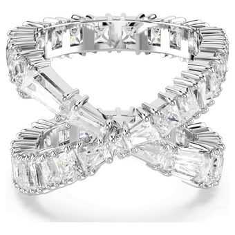 swarovski hyperbola ring  infinity  white  rhodium plated