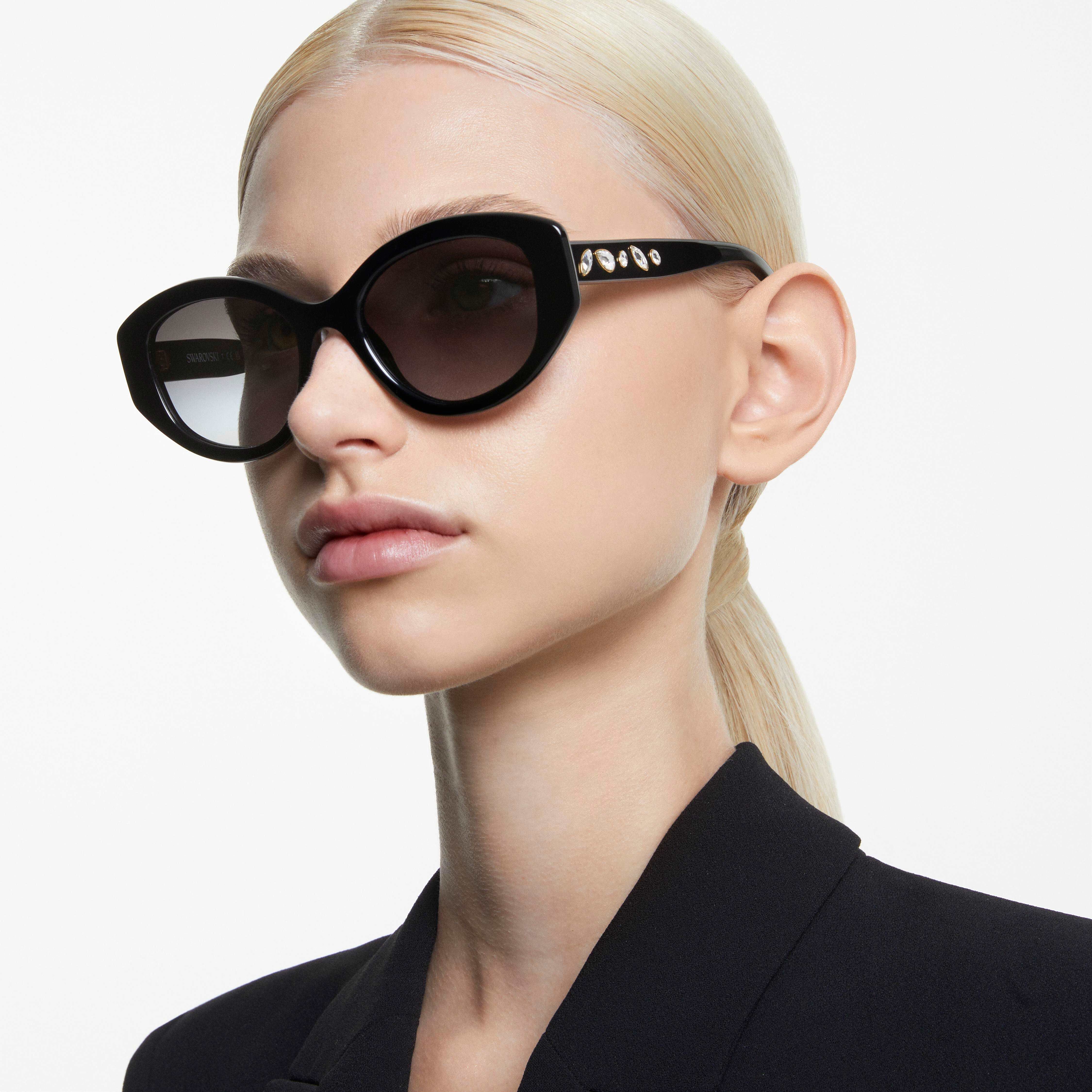 swarovski sunglasses  cat eye shape  sk6005el  black