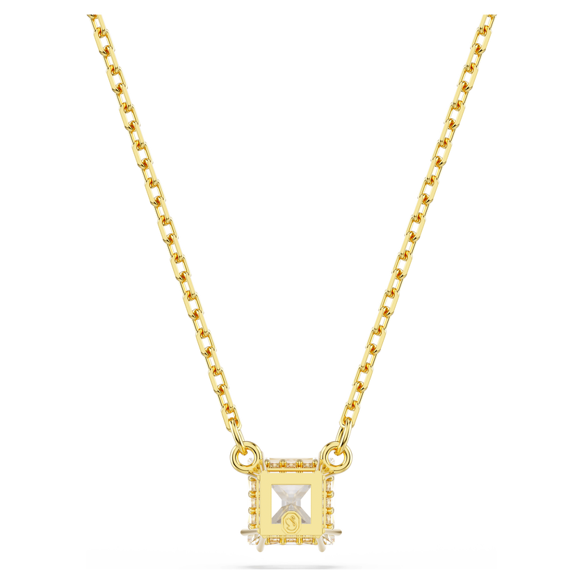 swarovski stilla pendant  square cut  white  gold tone plated