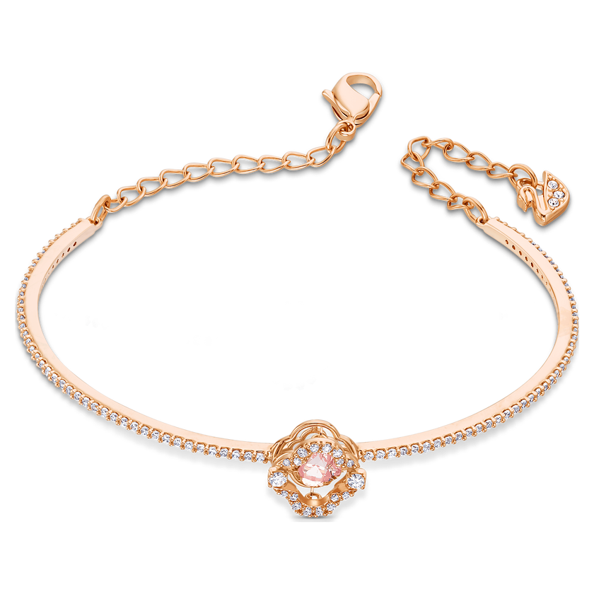 swarovski una bangle  clover  pink  rose gold tone plated