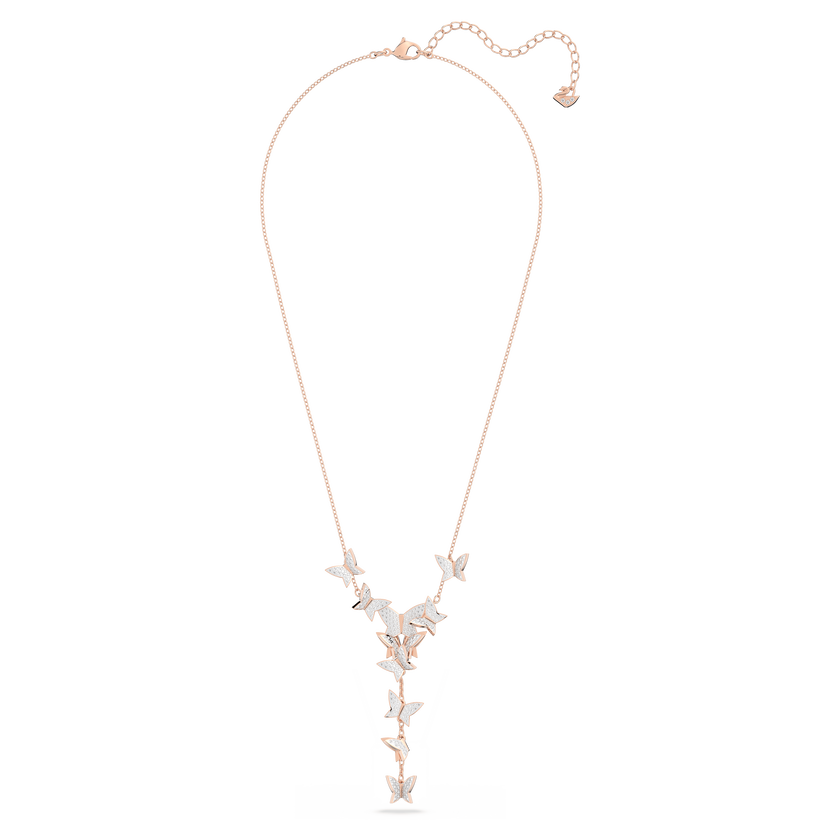 swarovski lilia y necklace  butterfly  white  rose gold tone plated