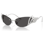 swarovski sunglasses  cat eye shape  swan  silver tone