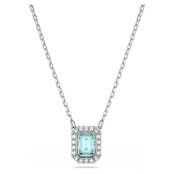 swarovski millenia necklace  octagon cut  blue  rhodium plated