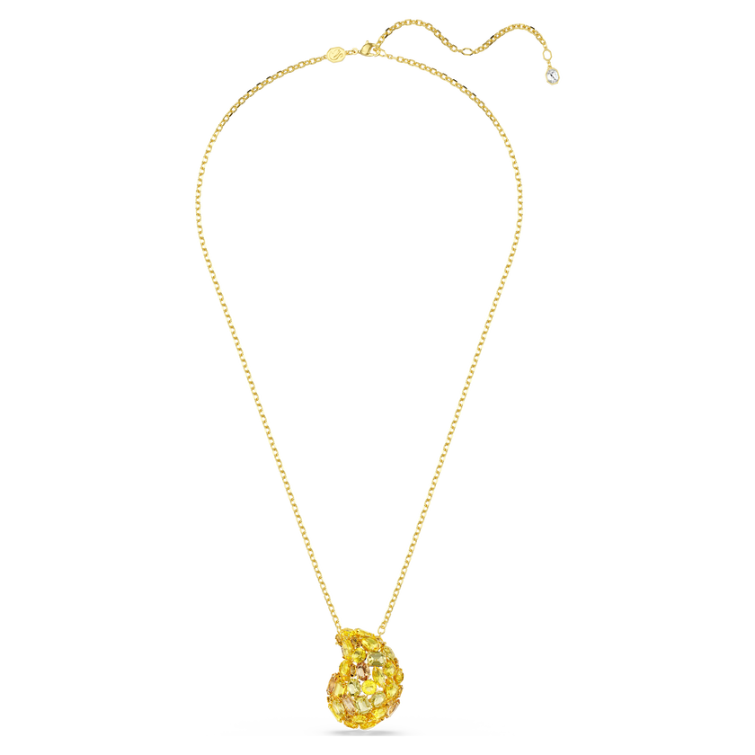 swarovski gema pendant and brooch  yellow  gold tone plated
