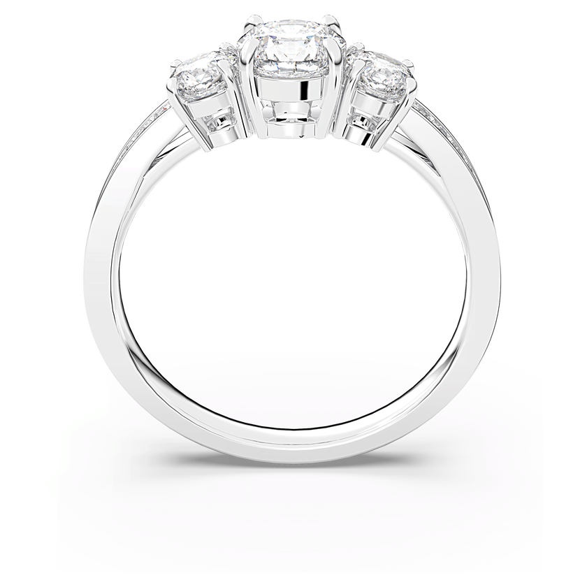 swarovski attract trilogy round ring  white  rhodium plating