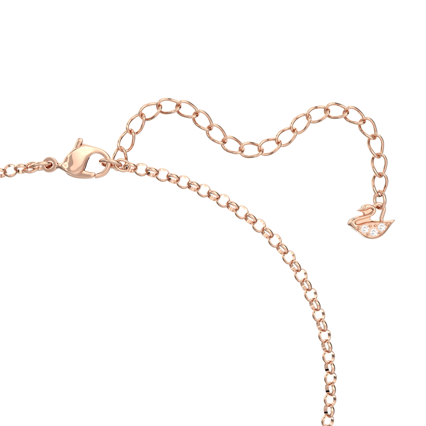 swarovski further pendant  intertwined circles  white  rose gold tone plated