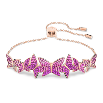 swarovski lilia bracelet  butterfly  pink  rose gold tone plated