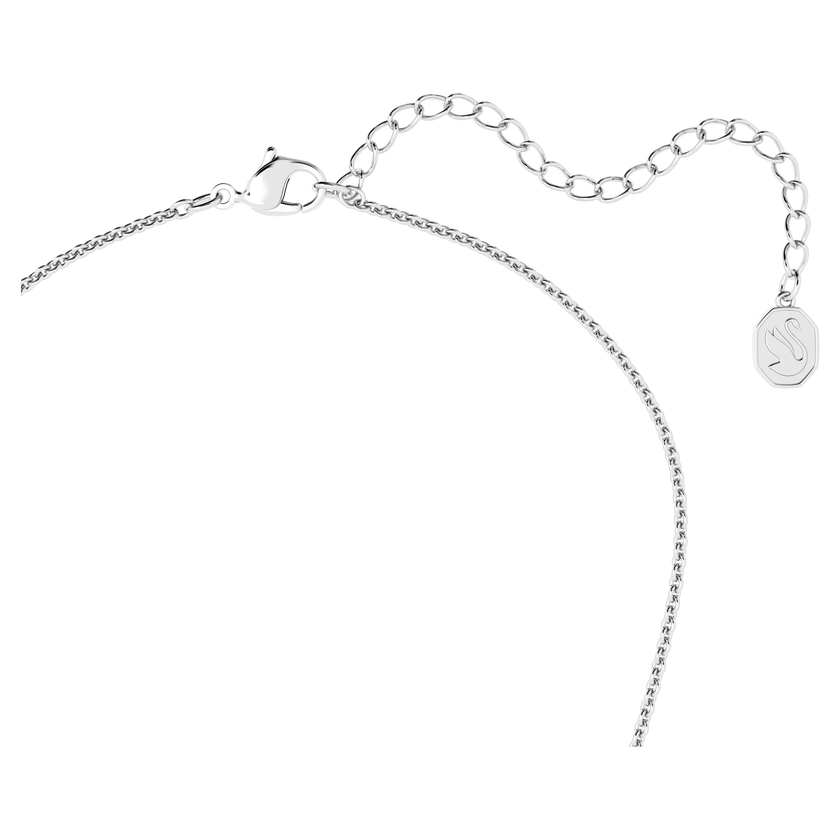 swarovski angelic necklace  square cut  blue  rhodium plated