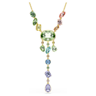 swarovski gema y necklace  mixed cuts  multicolored  gold tone plated