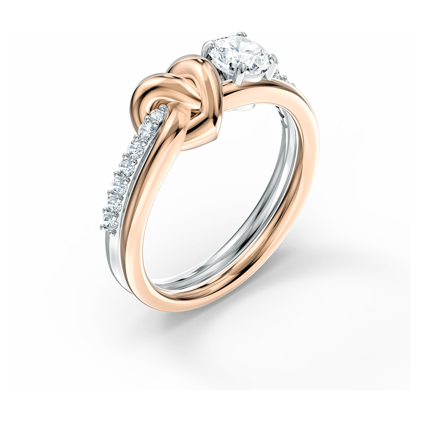 swarovski lifelong heart ring  white  mixed metal finish