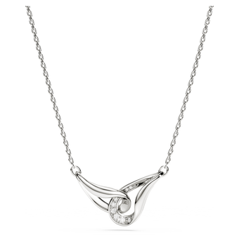 swarovski classica pendant  round cut  interlocking  white  sterling silver