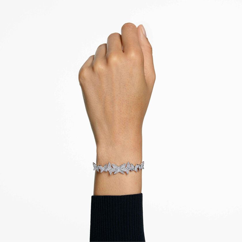 swarovski lilia bracelet  butterfly  white  rhodium plated