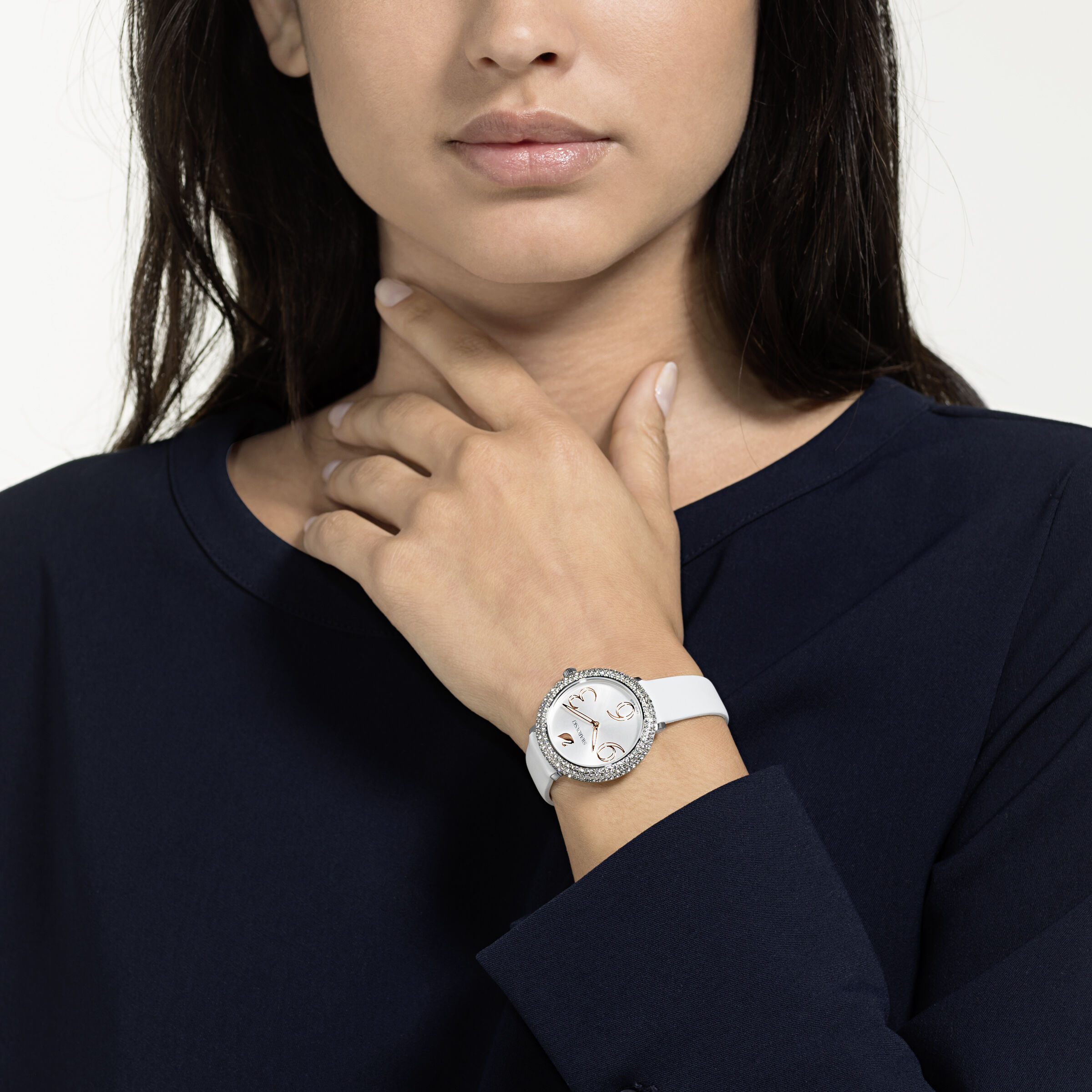 Swarovski watch shop white strap