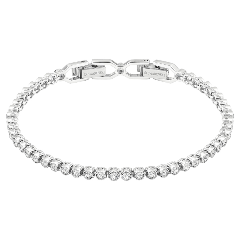 swarovski imber emily tennis bracelet  round cut  white  rhodium plated