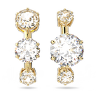 Constella earrings,  Brilliant cut crystals, White, Gold-tone plated