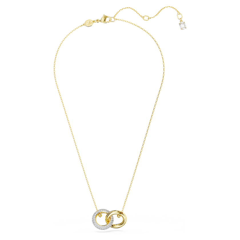 swarovski dextera pendant  interlocking loop  white  gold tone plated