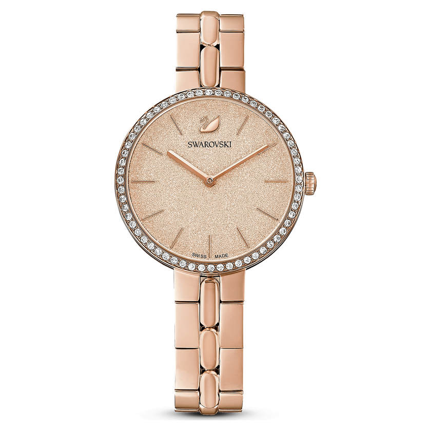 swarovski cosmopolitan watch  metal bracelet  rose gold tone  rose gold tone pvd