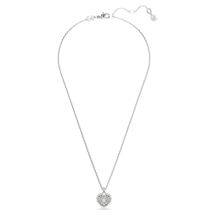 swarovski idyllia pendant  heart  white  rhodium plated