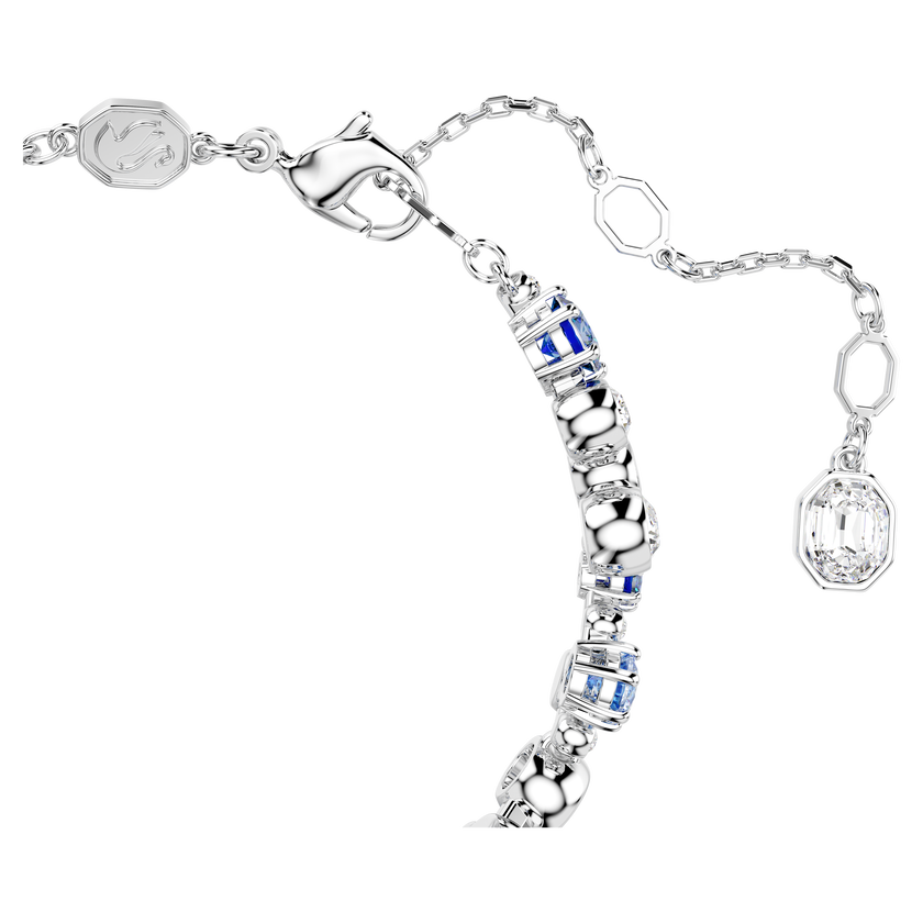 swarovski constella bracelet  mixed cuts  blue  rhodium plated
