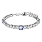 swarovski matrix tennis bracelet mixed cuts blue rhodium plated