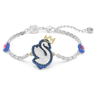 Pop Swan bracelet, Swan, Blue, Rhodium plated