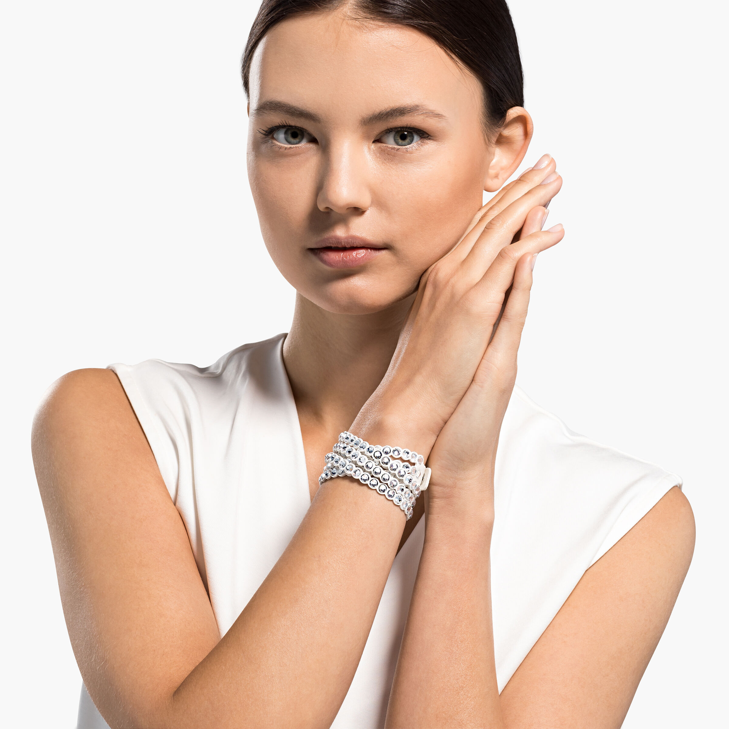 Swarovski Elements Austrian Crystal Thrilling Double Bangle bracelet gelang  silver charm women gift | Shopee Malaysia