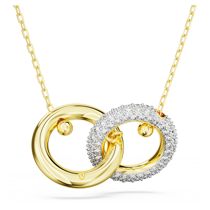 swarovski dextera pendant  interlocking loop  white  gold tone plated