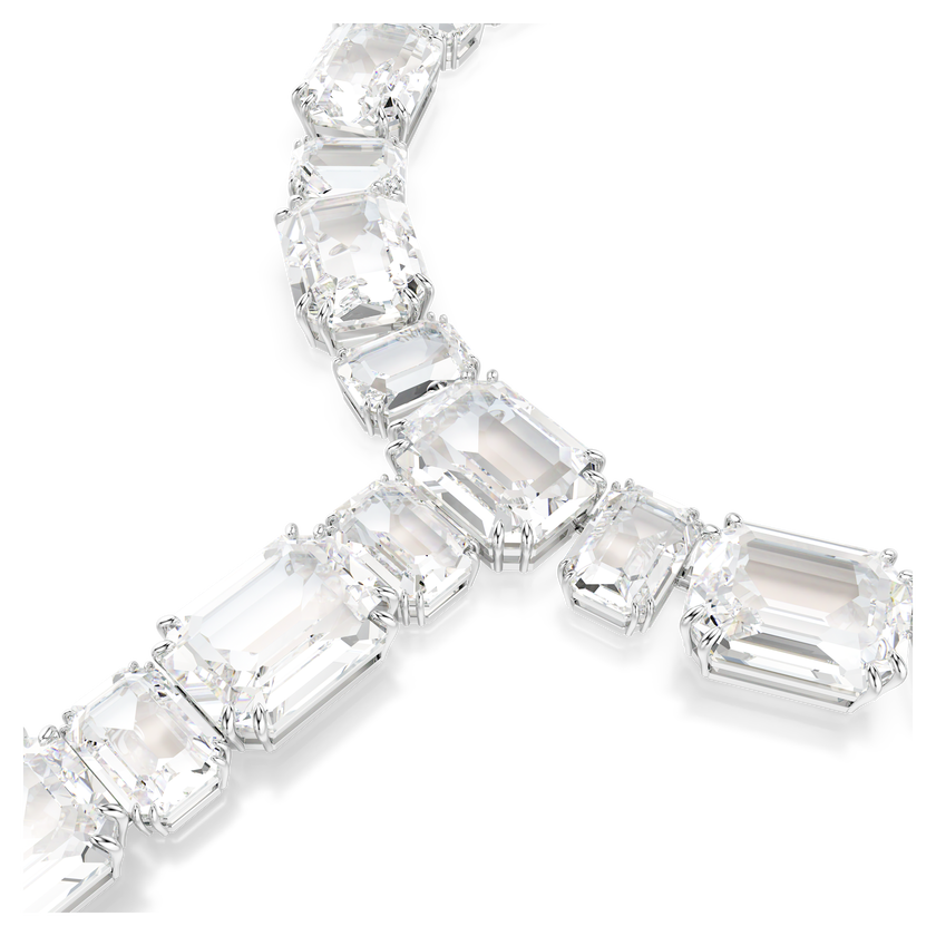 swarovski millenia y necklace  octagon cut  white  rhodium plated